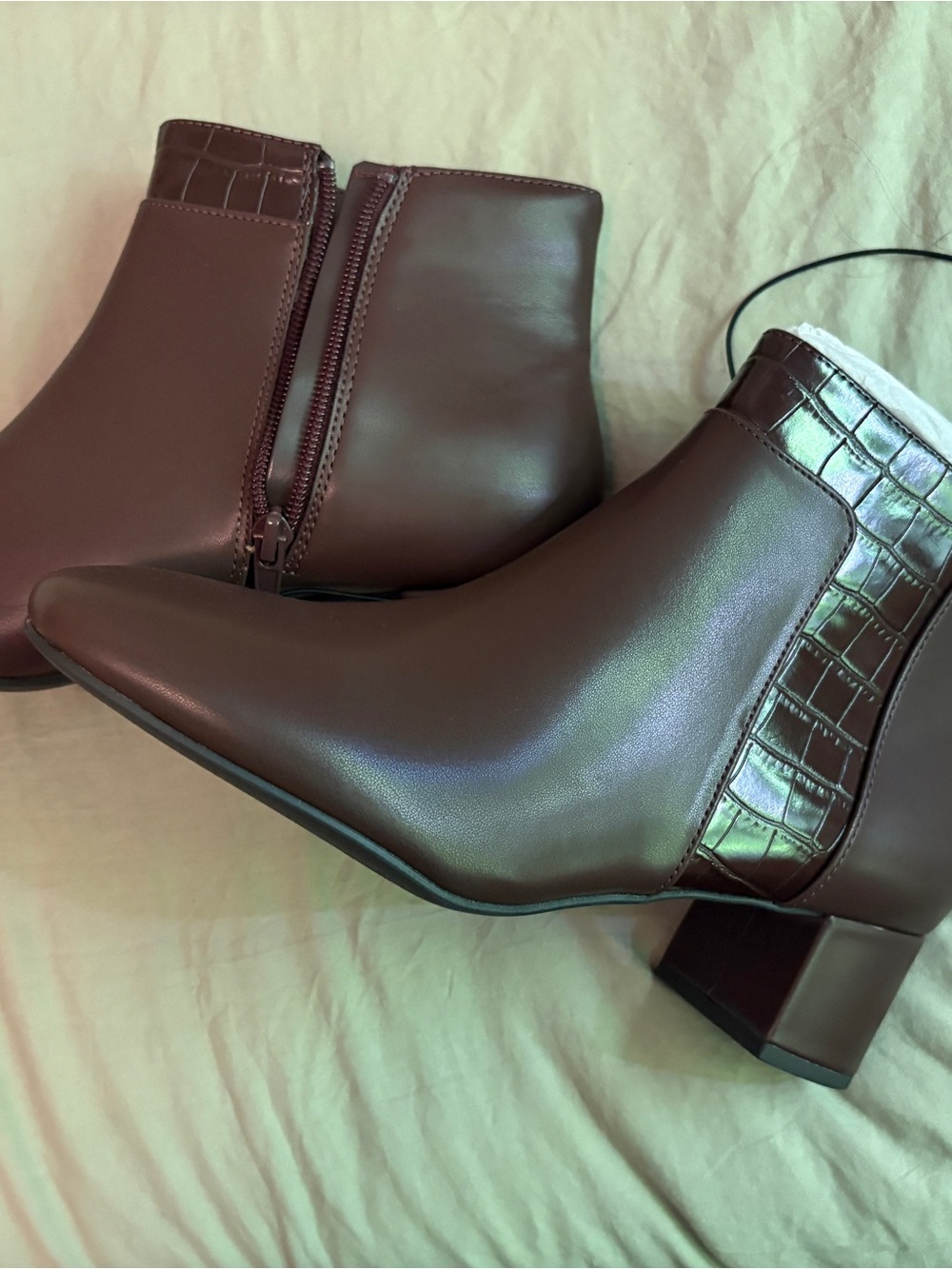 East 5th Chocolate Brown Pointed Toe Ankle Booties